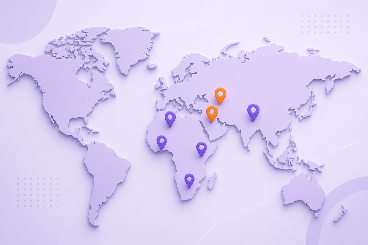World map with CareerBook ERP market locations