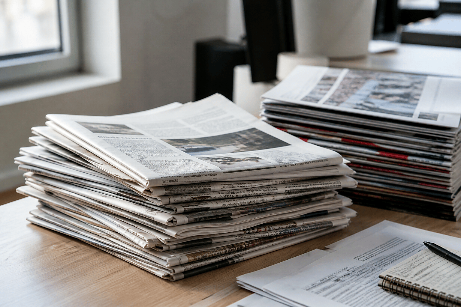 Stack of newspapers