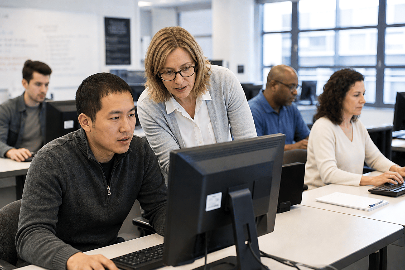 Learners in a training lab