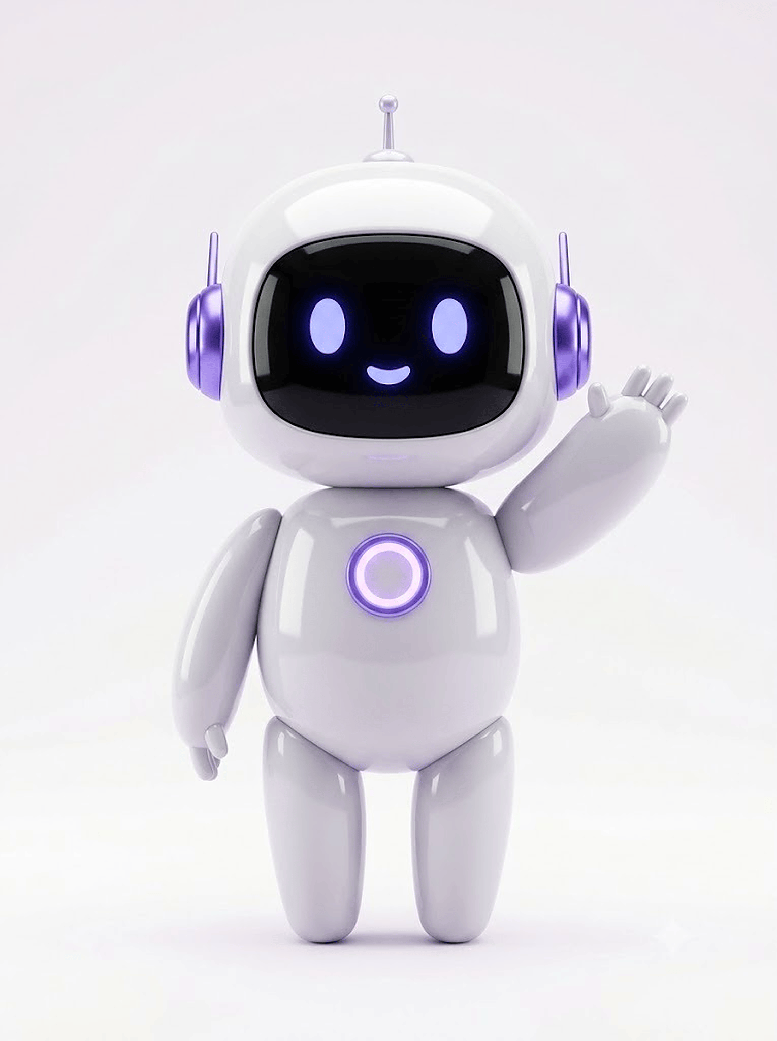 Friendly CareerBook AI assistant robot waving
