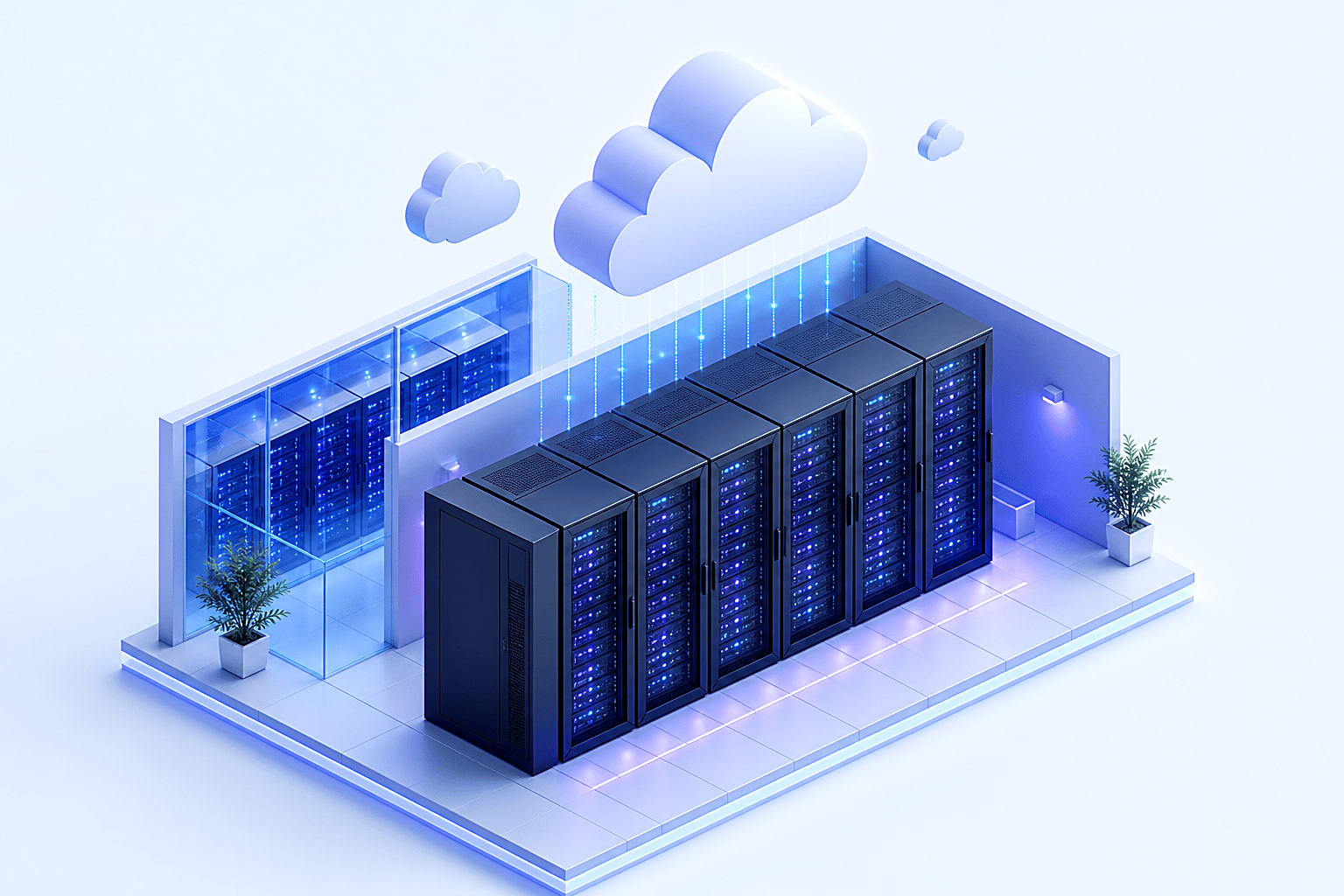 Dedicated cloud infrastructure with server racks