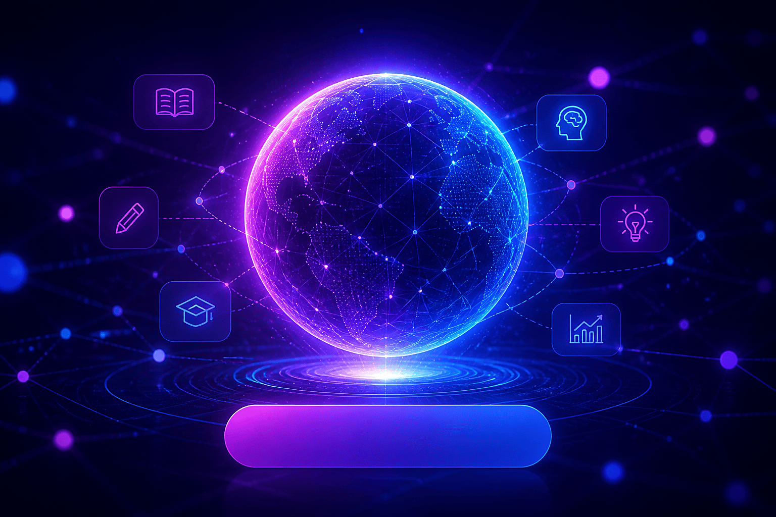 Glowing AI globe
