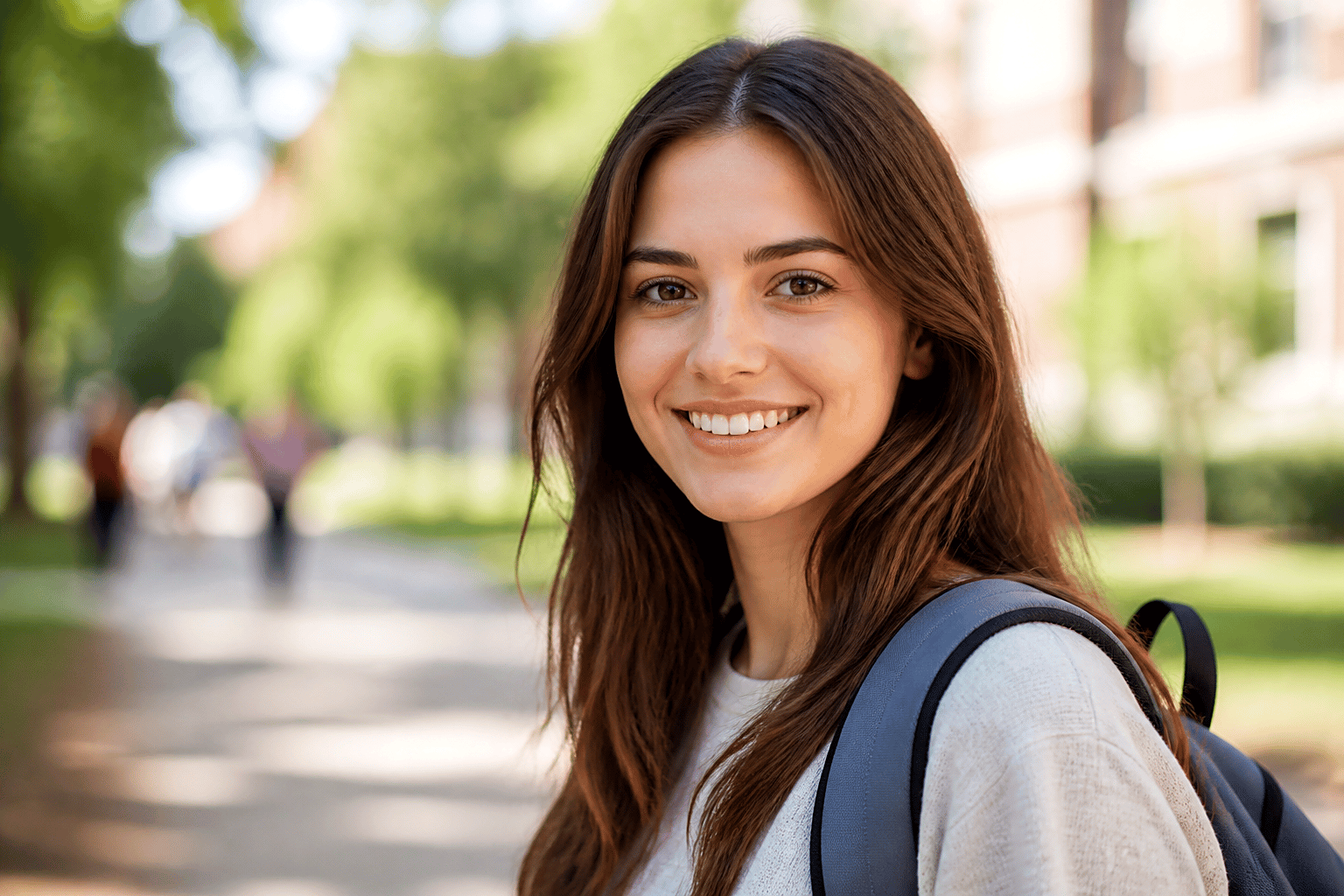 Smiling student on campus