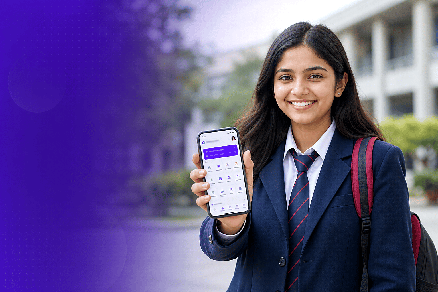 Student using the CareerBook ERP™ mobile app