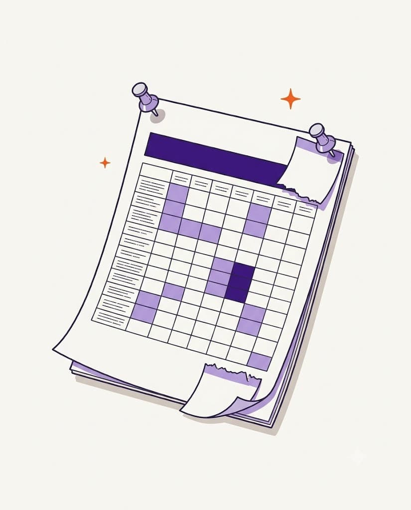 Illustration of a pinned weekly class timetable